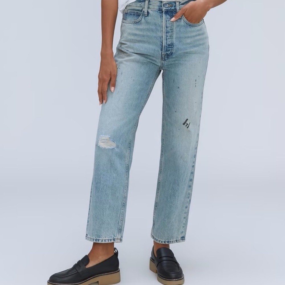 Everlane The 90’s Way-High Jean in Paint Splatter